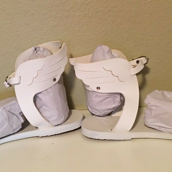 ANCIENT GREEK SANDALS White Leather Winged Ikaria - Picture 3 of 7